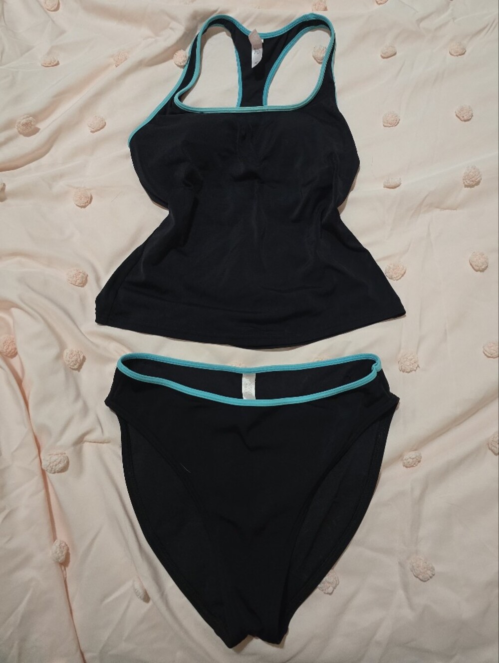 Victoria's Secret Black Tankini with Teal Trim